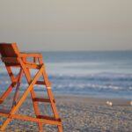 beach, life guard chair, ocean