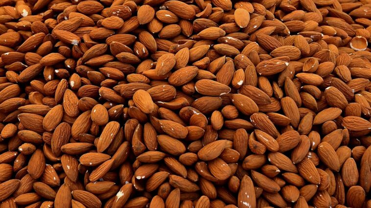 almonds, kernels, nuts